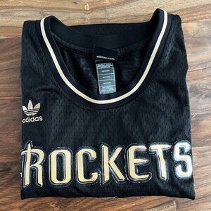 Houston Rockets Tracy McGrady #1 Adidas Jersey Mens 2XL Black and Gold NBA